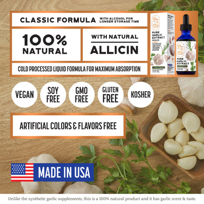 Classic Pure Garlic Extract with Allicin - 1 fl oz