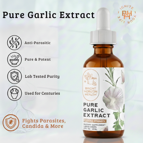 Maximum Strength Alcohol-Free Pure Garlic Extract with Allicin 1oz